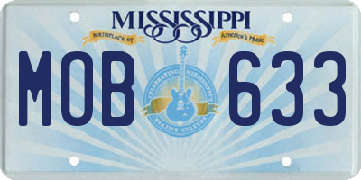 MS license plate MOB633