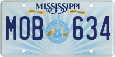 MS license plate MOB634