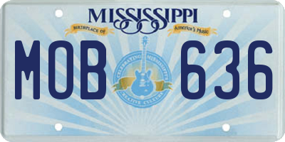 MS license plate MOB636