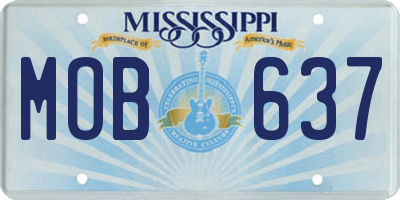 MS license plate MOB637