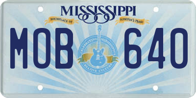 MS license plate MOB640