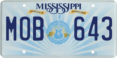 MS license plate MOB643