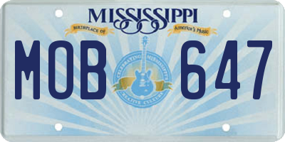 MS license plate MOB647