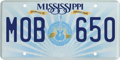 MS license plate MOB650