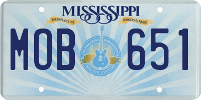 MS license plate MOB651