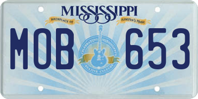MS license plate MOB653