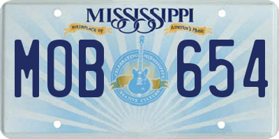 MS license plate MOB654