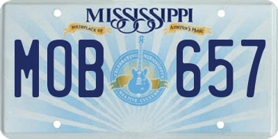 MS license plate MOB657