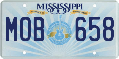MS license plate MOB658