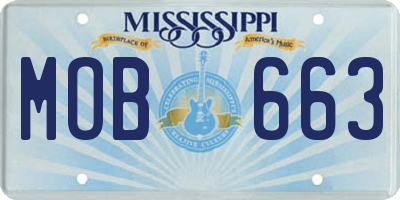 MS license plate MOB663