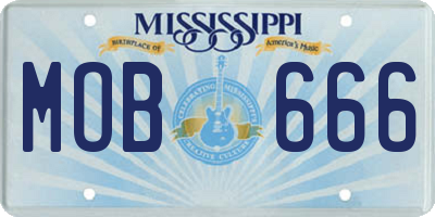 MS license plate MOB666