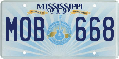 MS license plate MOB668