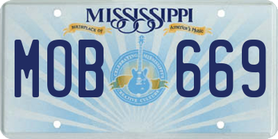 MS license plate MOB669