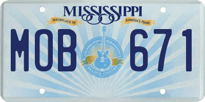 MS license plate MOB671