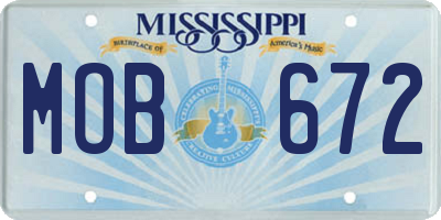 MS license plate MOB672