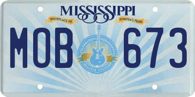 MS license plate MOB673