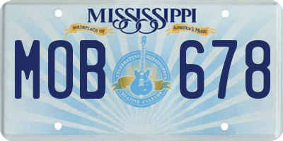 MS license plate MOB678