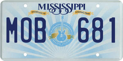 MS license plate MOB681