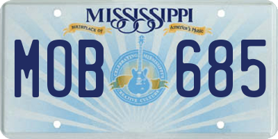 MS license plate MOB685
