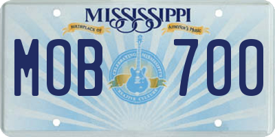 MS license plate MOB700