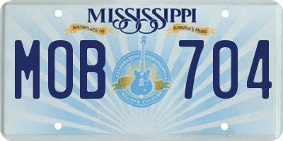 MS license plate MOB704