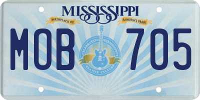 MS license plate MOB705