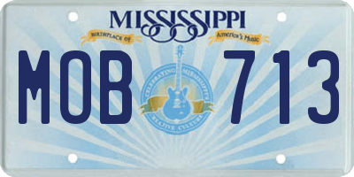 MS license plate MOB713