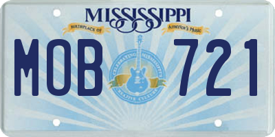 MS license plate MOB721