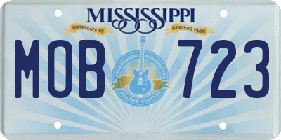 MS license plate MOB723