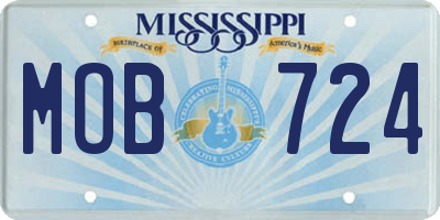 MS license plate MOB724