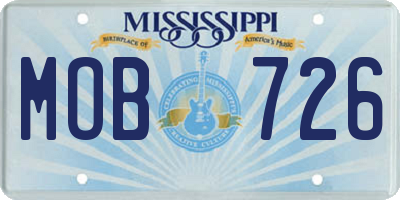 MS license plate MOB726