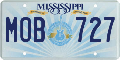 MS license plate MOB727