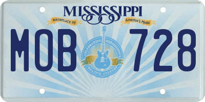 MS license plate MOB728