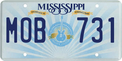 MS license plate MOB731