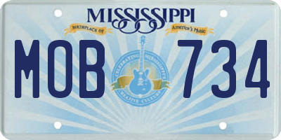 MS license plate MOB734