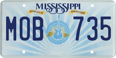 MS license plate MOB735