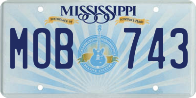 MS license plate MOB743
