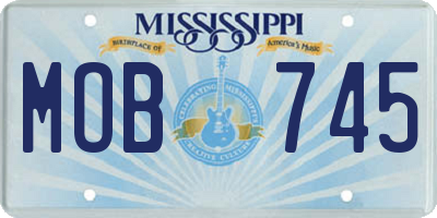 MS license plate MOB745