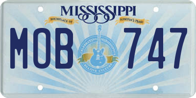 MS license plate MOB747