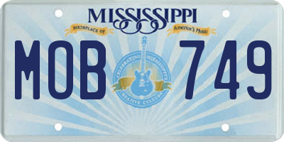 MS license plate MOB749