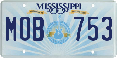 MS license plate MOB753