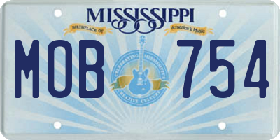 MS license plate MOB754