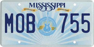 MS license plate MOB755