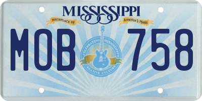 MS license plate MOB758