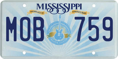 MS license plate MOB759
