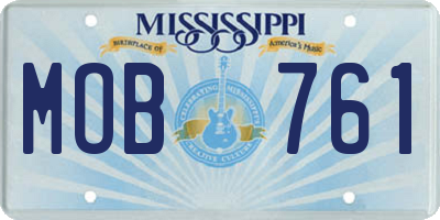 MS license plate MOB761