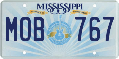 MS license plate MOB767