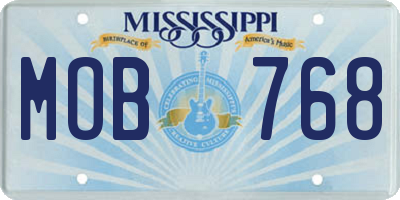 MS license plate MOB768