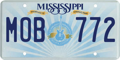 MS license plate MOB772