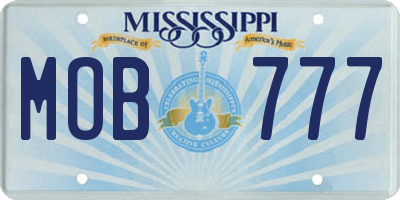 MS license plate MOB777